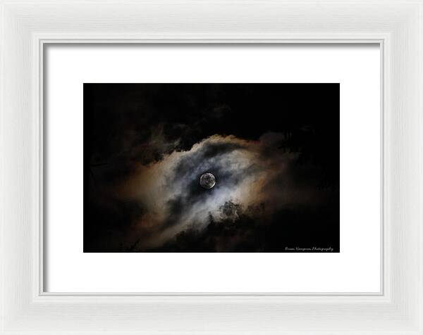 Moon in the clouds - Framed Print