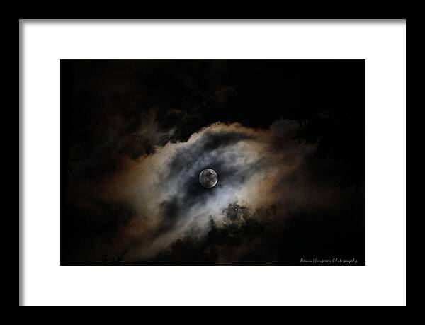 Moon in the clouds - Framed Print