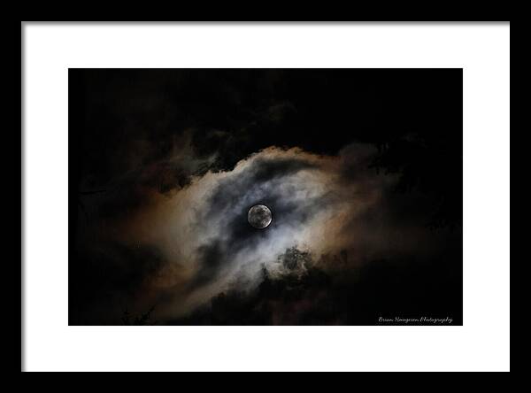 Moon in the clouds - Framed Print