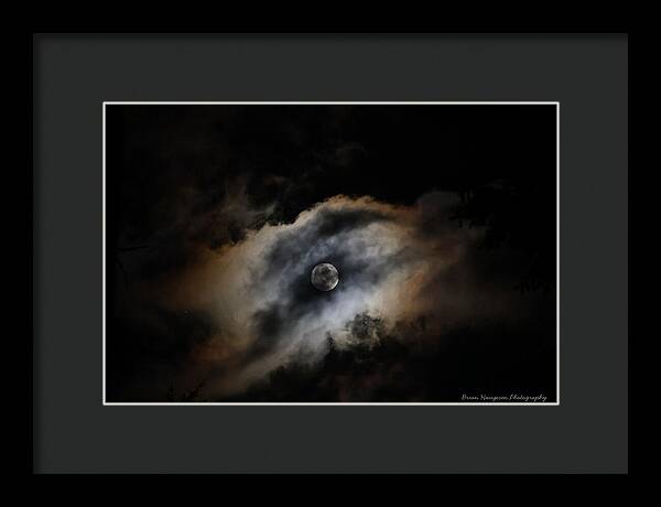 Moon in the clouds - Framed Print