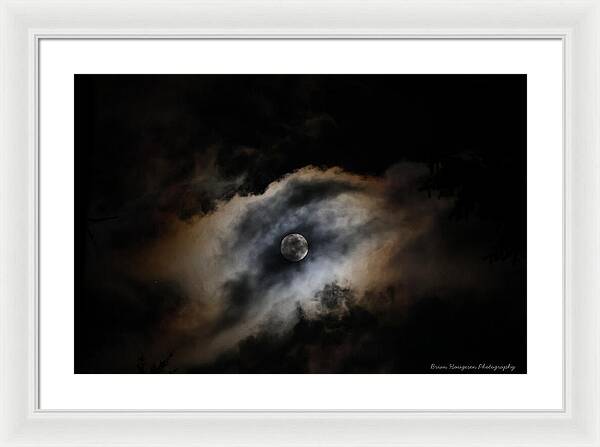 Moon in the clouds - Framed Print