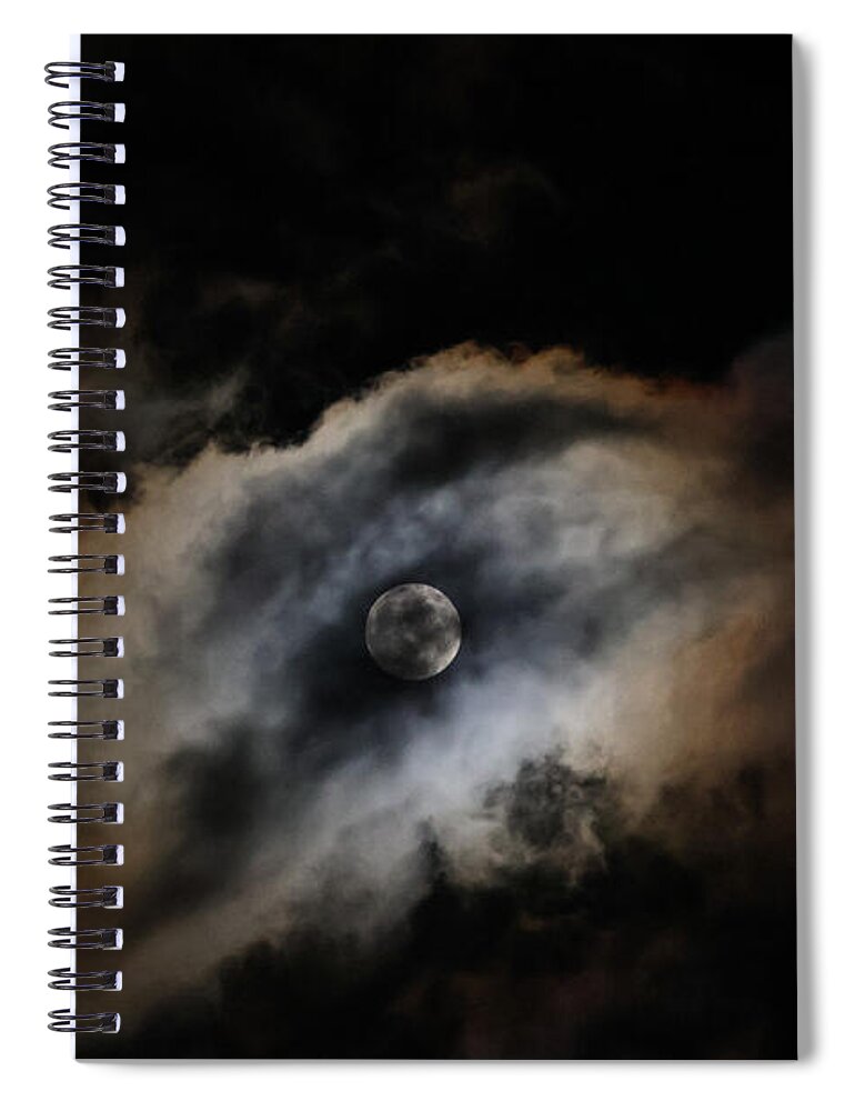 Moon in the clouds - Spiral Notebook