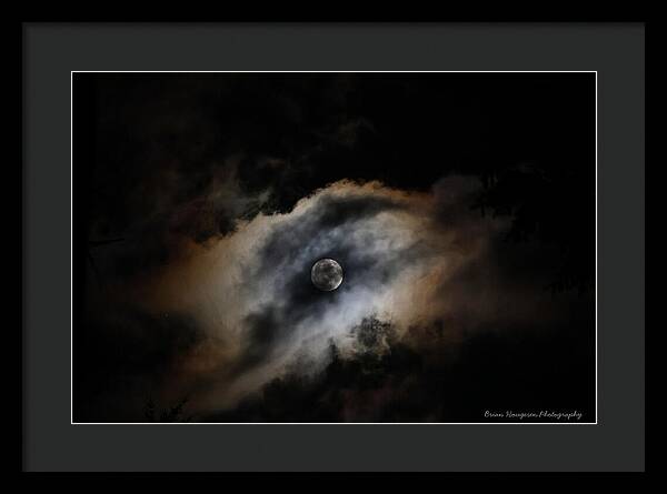 Moon in the clouds - Framed Print
