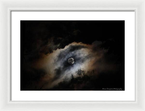 Moon in the clouds - Framed Print