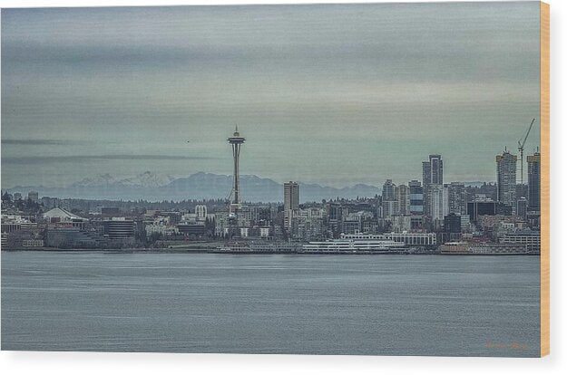 Seattle sky line - Wood Print