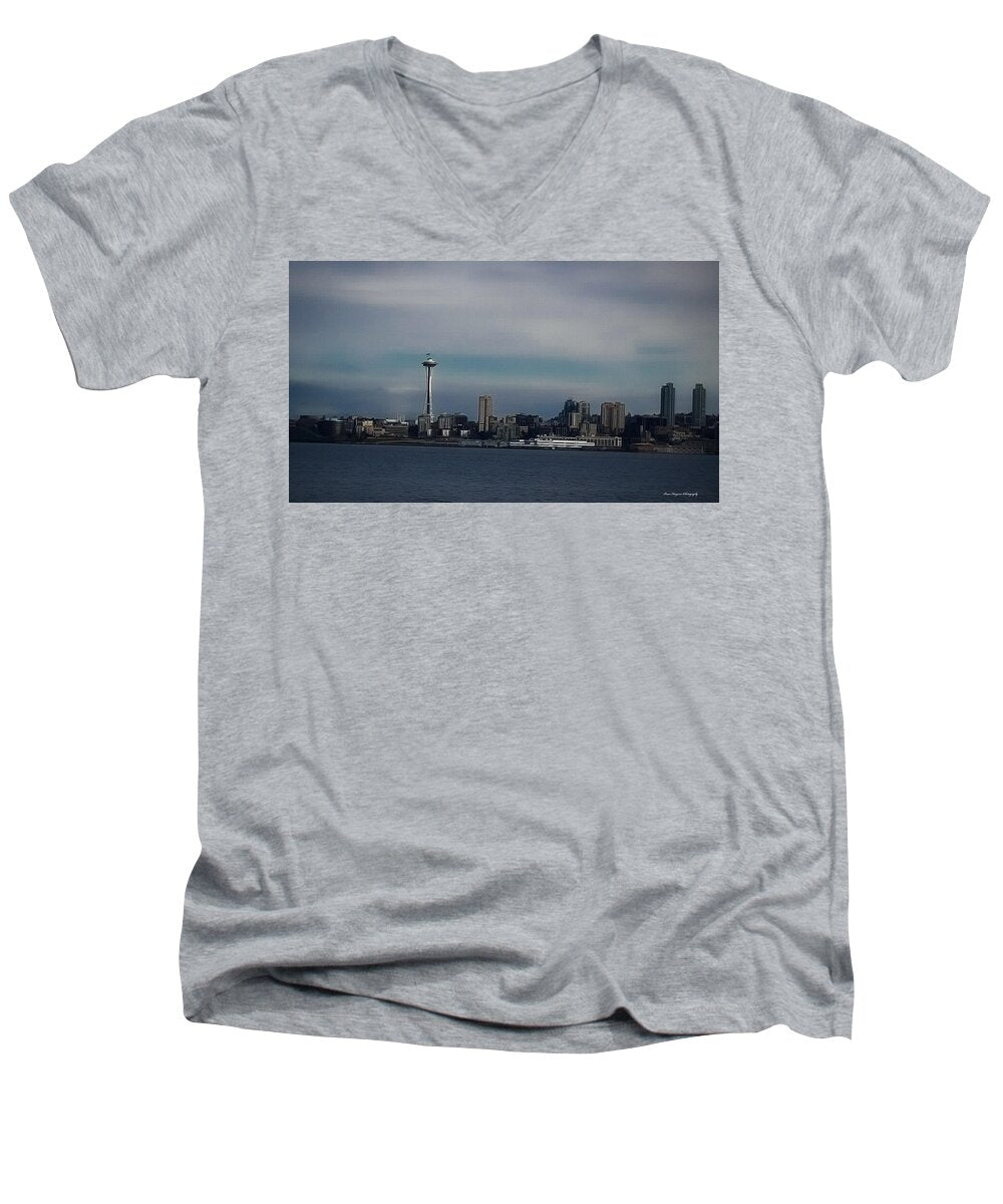 Seattle Skyline - Men's V-Neck T-Shirt