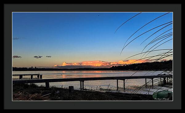 Sunset at the lake - Framed Print