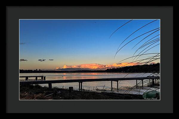 Sunset at the lake - Framed Print