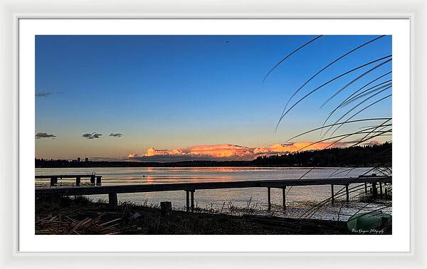 Sunset at the lake - Framed Print