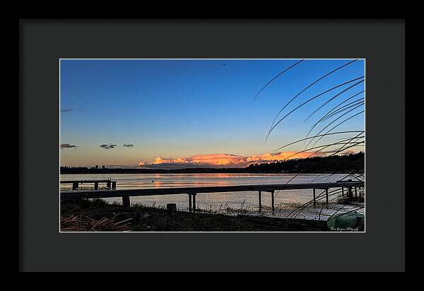 Sunset at the lake - Framed Print