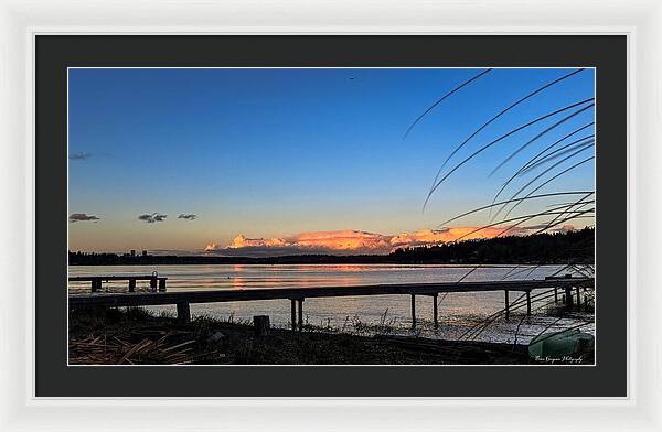 Sunset at the lake - Framed Print