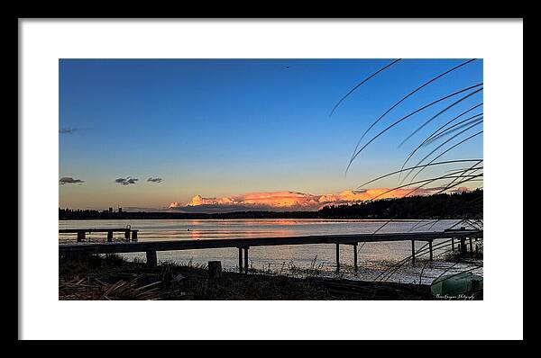 Sunset at the lake - Framed Print