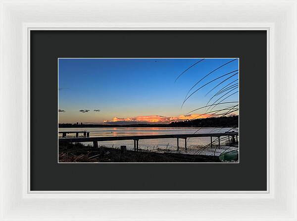Sunset at the lake - Framed Print