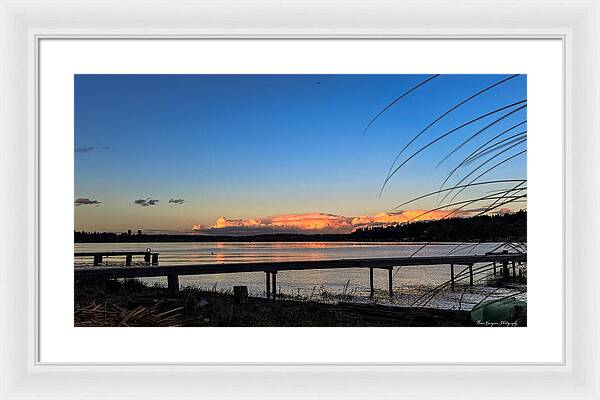 Sunset at the lake - Framed Print