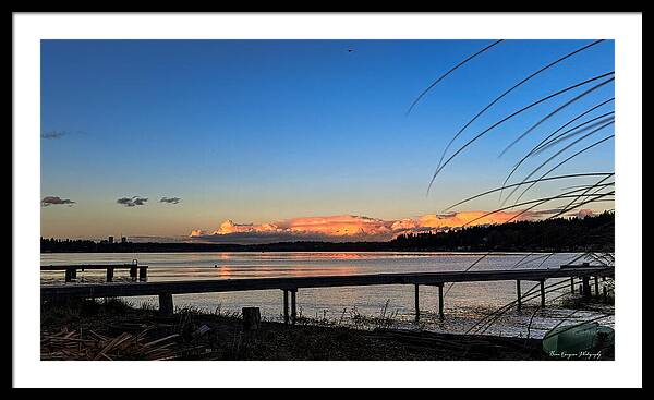 Sunset at the lake - Framed Print