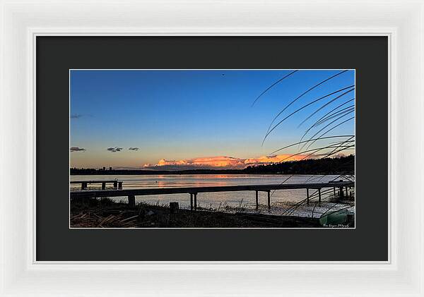 Sunset at the lake - Framed Print