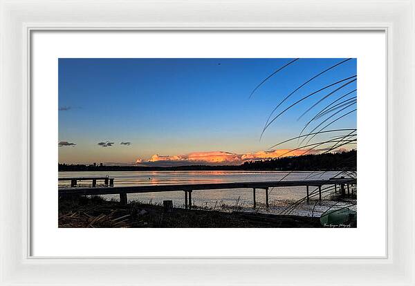 Sunset at the lake - Framed Print