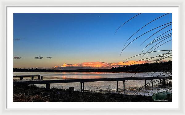 Sunset at the lake - Framed Print