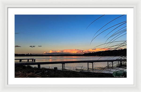 Sunset at the lake - Framed Print