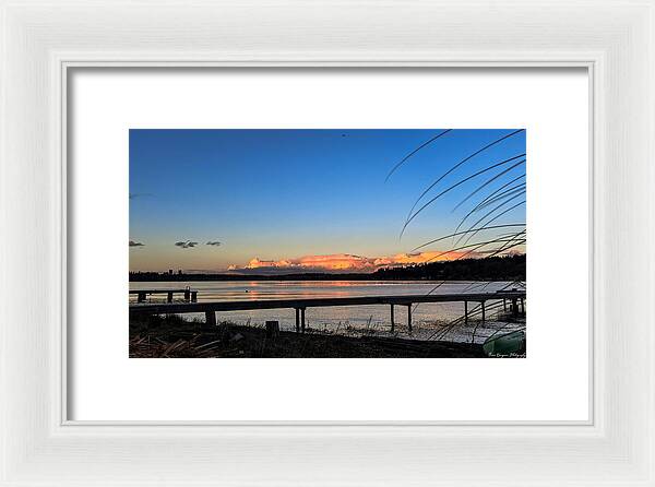 Sunset at the lake - Framed Print