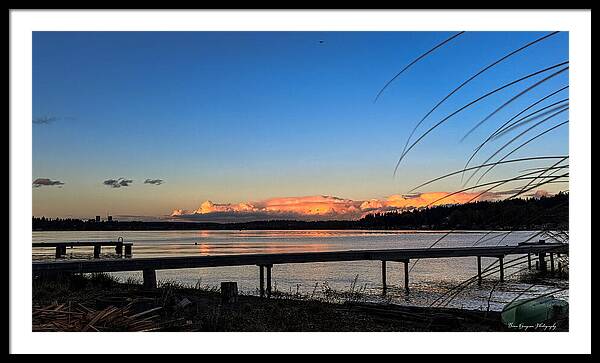 Sunset at the lake - Framed Print