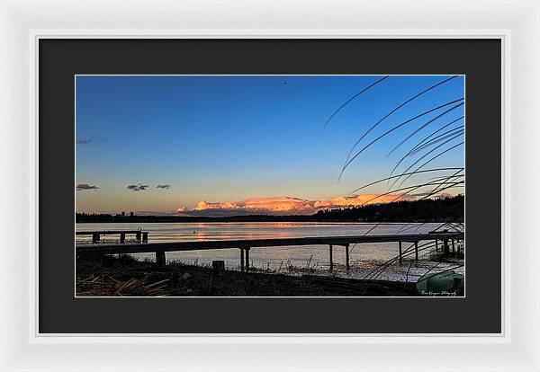Sunset at the lake - Framed Print