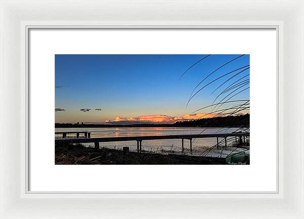 Sunset at the lake - Framed Print