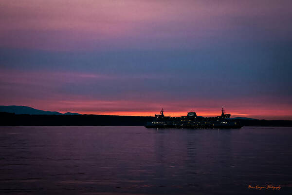 Sunset with the Ferry - Art Print