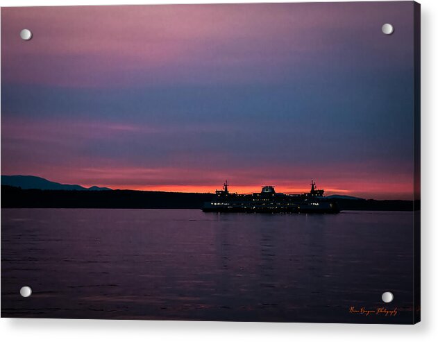 Sunset with the Ferry - Acrylic Print
