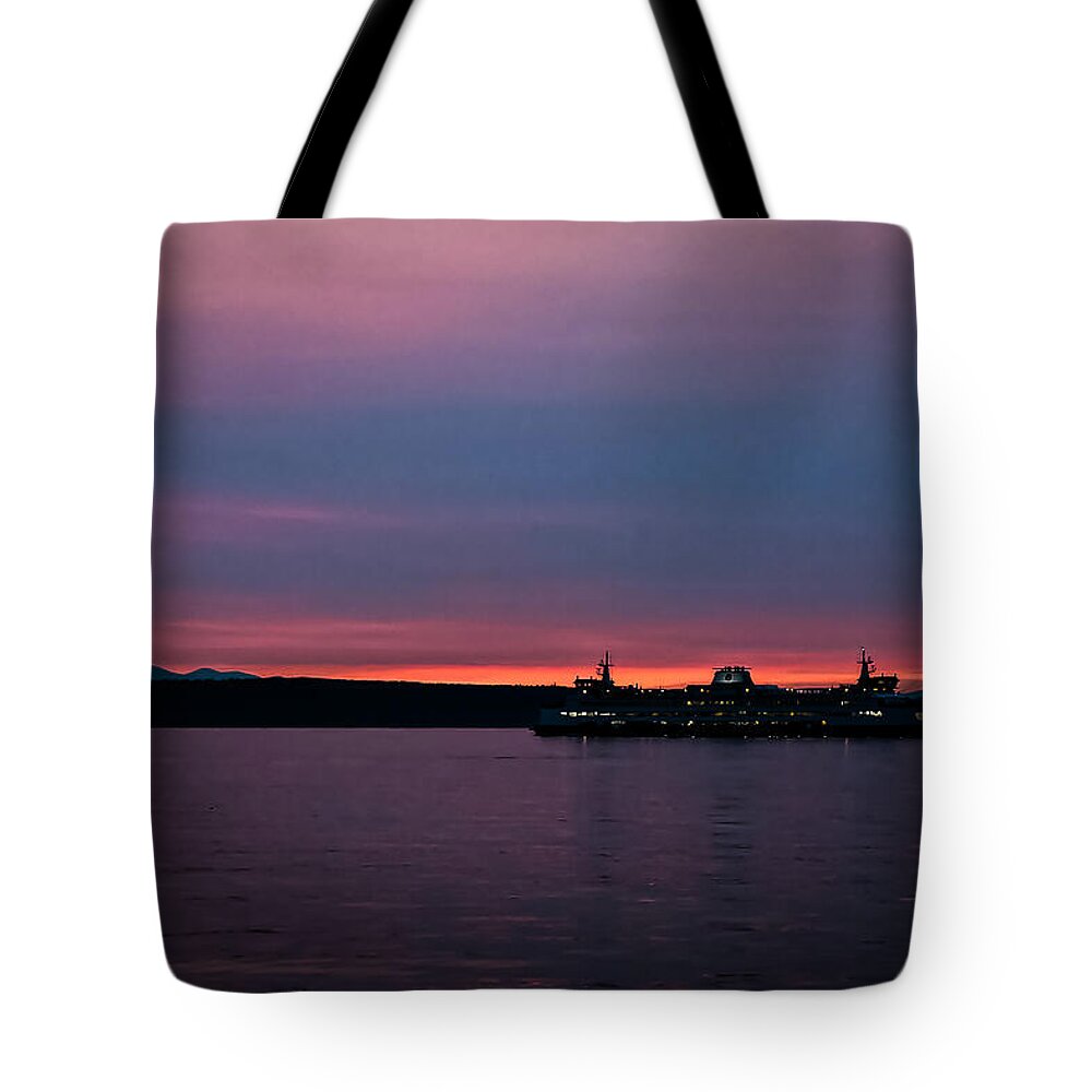 Sunset with the Ferry - Tote Bag