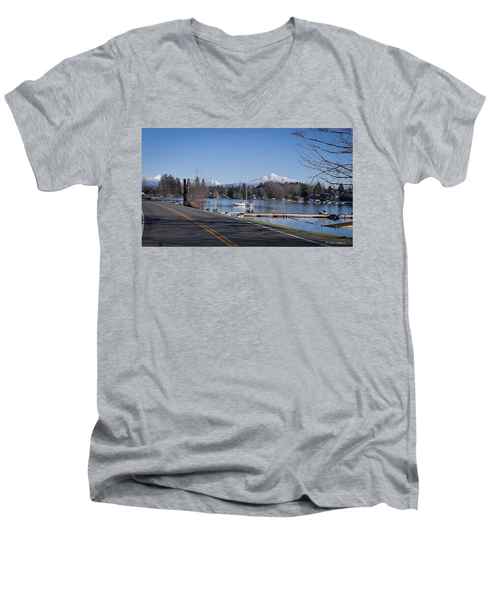 View of lake Steven - Men's V-Neck T-Shirt