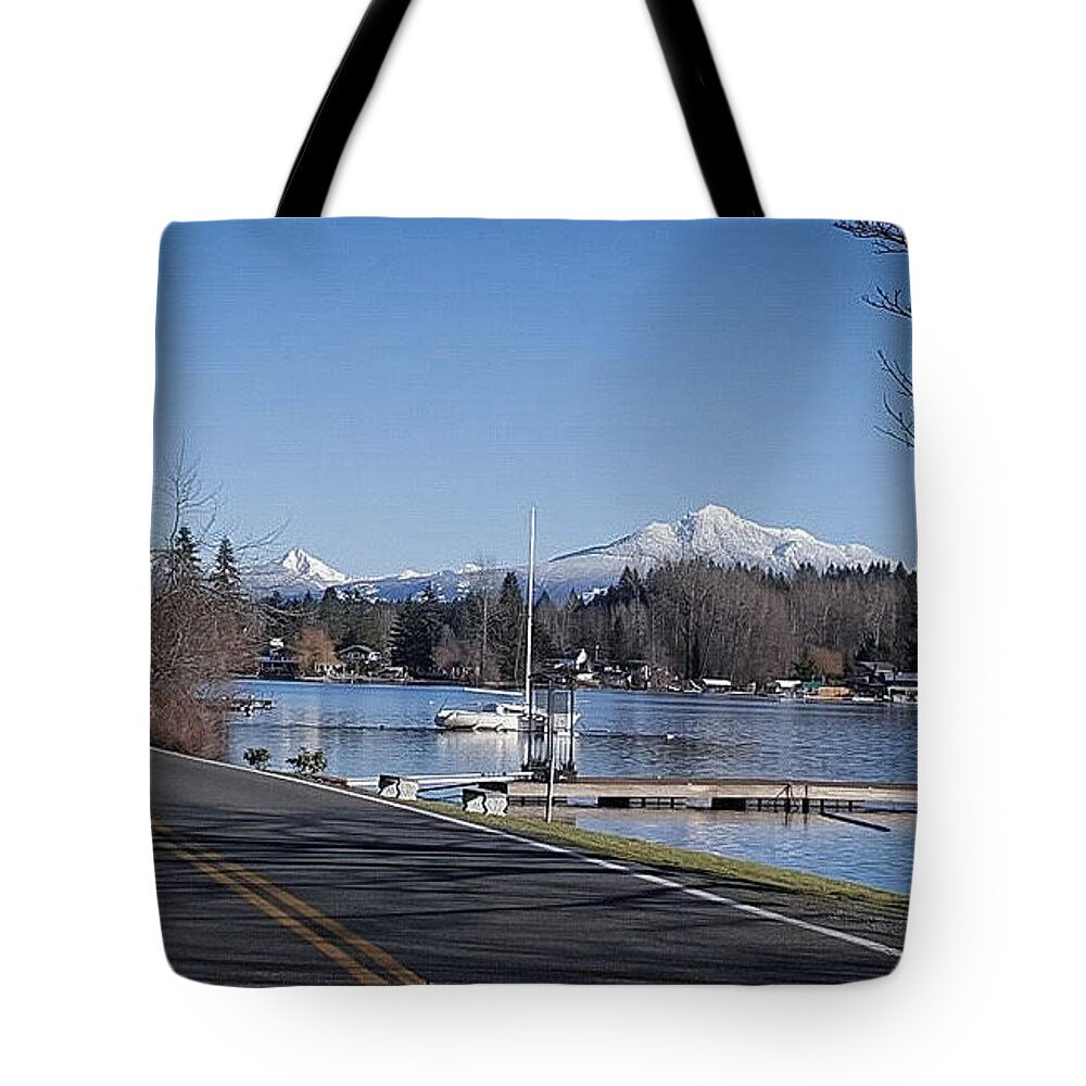 View of lake Steven - Tote Bag
