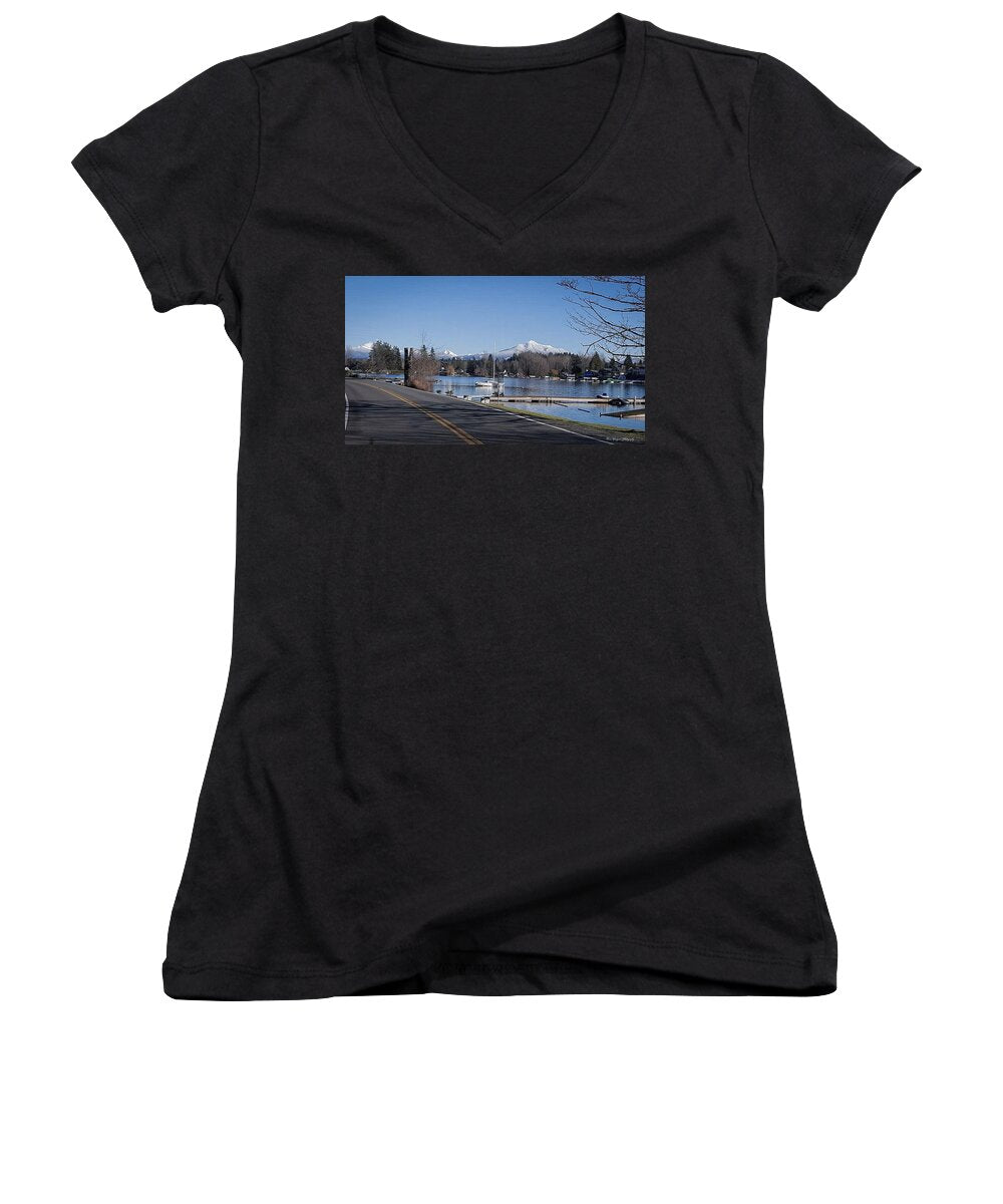 View of lake Steven - Women's V-Neck