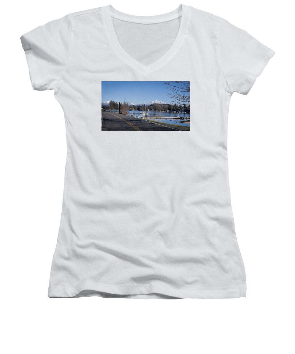 View of lake Steven - Women's V-Neck
