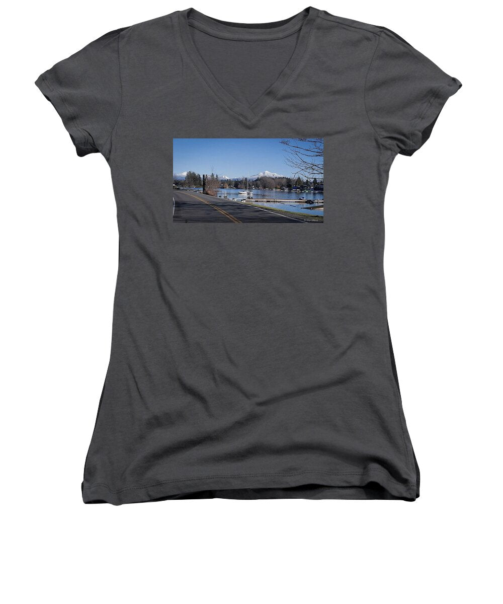 View of lake Steven - Women's V-Neck