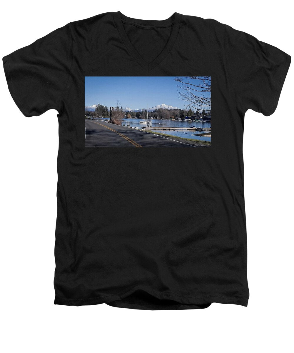 View of lake Steven - Men's V-Neck T-Shirt