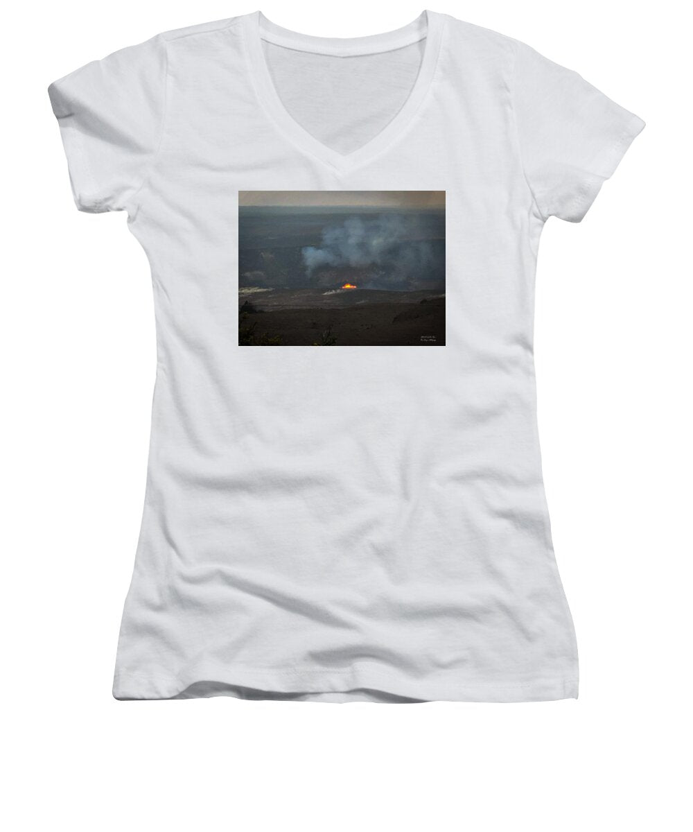 Volcano in Hawaii - Women's V-Neck