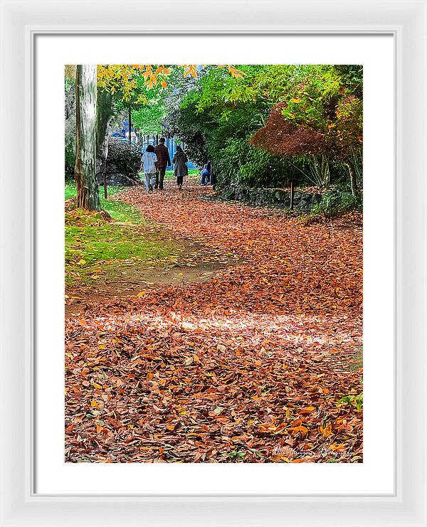 Walk along the park - Framed Print