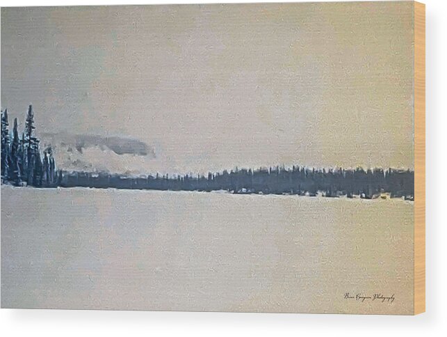 Winter lake - Wood Print
