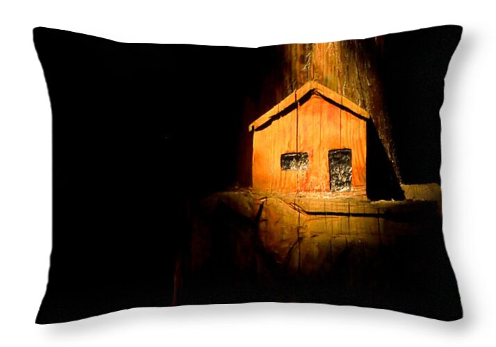 Yellow light house - Throw Pillow