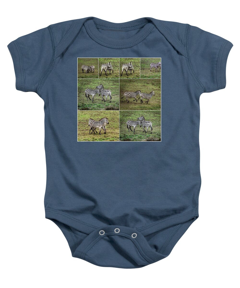 Zebras in play - Baby Onesie