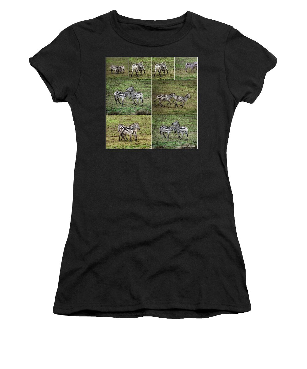 Zebras in play - Women's T-Shirt