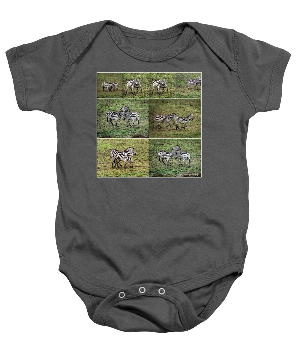Zebras in play - Baby Onesie