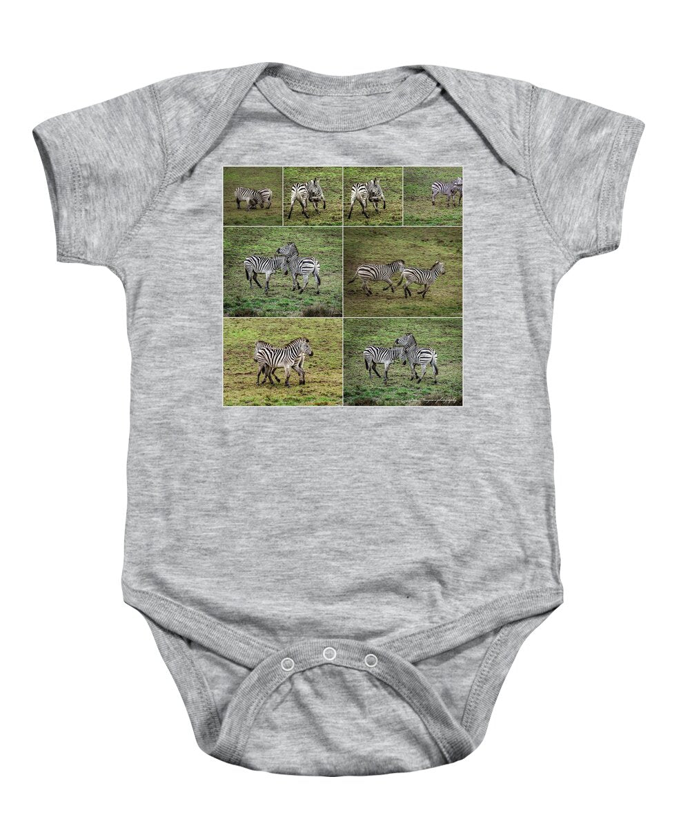 Zebras in play - Baby Onesie