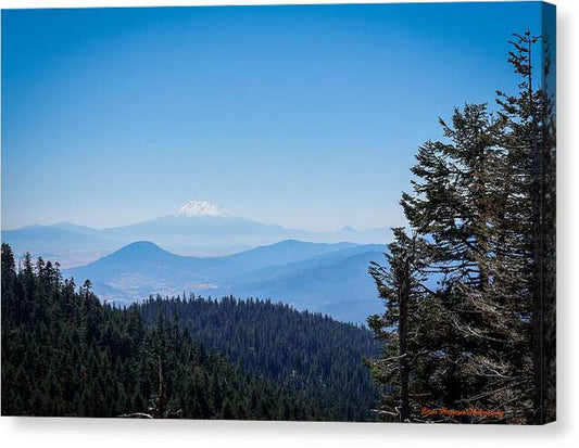 Mt Shasta in the haze 1 - Canvas Print