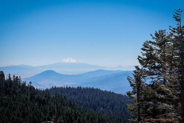 Mt Shasta in the haze 1 - Art Print