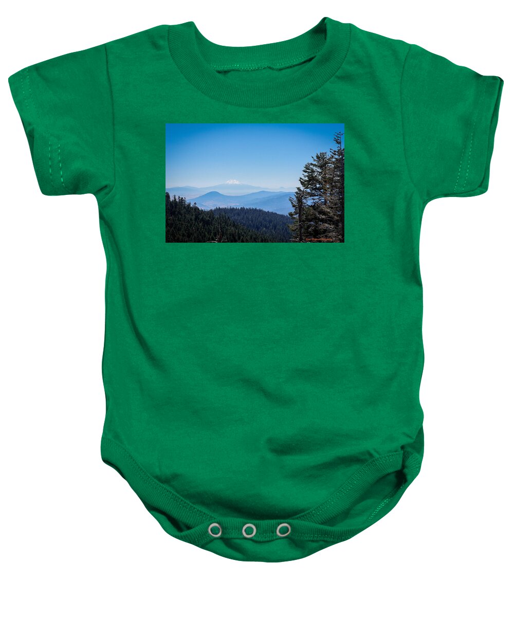 Mt Shasta in the haze #1 - Baby Onesie