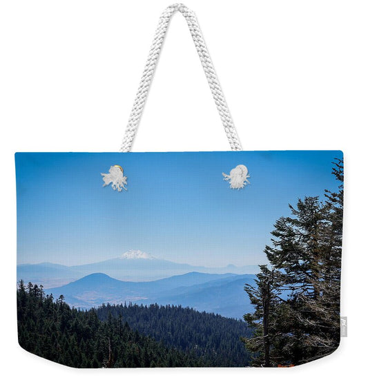 Mt Shasta in the haze 1 - Weekender Tote Bag