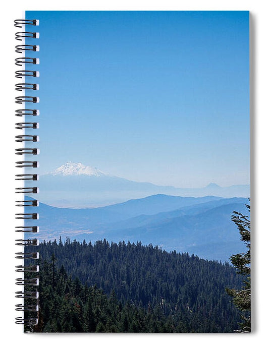 Mt Shasta in the haze 1 - Spiral Notebook