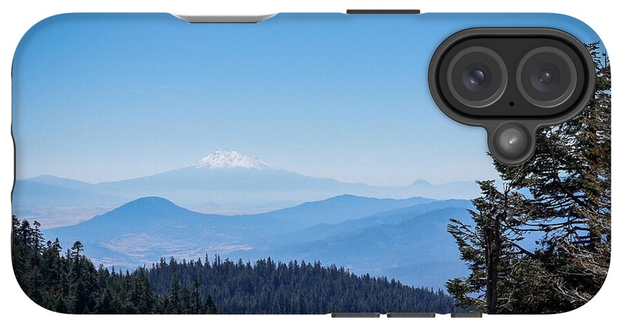 Mt Shasta in the haze 1 - Phone Case